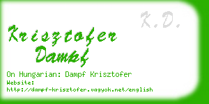 krisztofer dampf business card